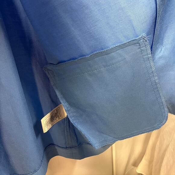 Steve Madden Women's Baldwin Blazer L Blue Rayon Linen Spring 90's Boxy Relaxed - Picture 11 of 16